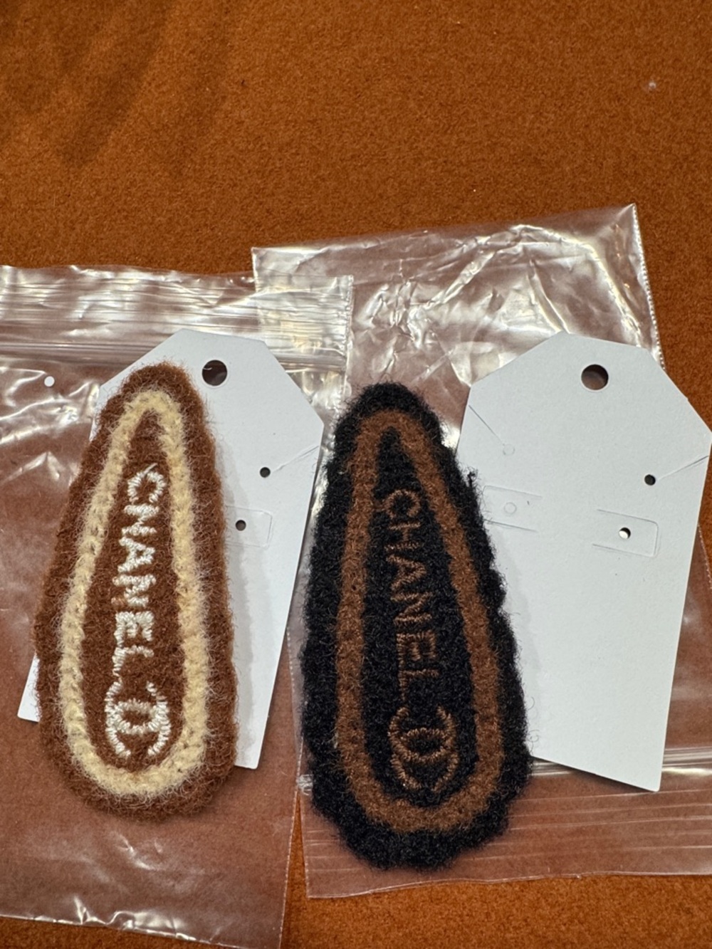 CC Fashion Wool-Textured Snap Hair Clips - Black & Brown